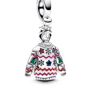 Christmas Sweater Dangle Charm For Pandora Bracelet S925 Sterling Silver Charm